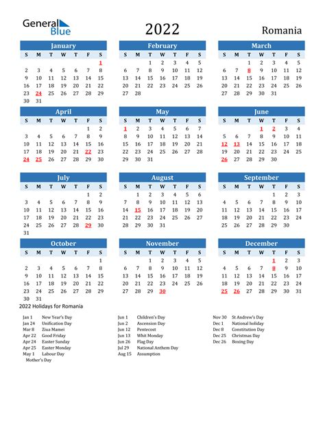 calendar 2022 romania pdf